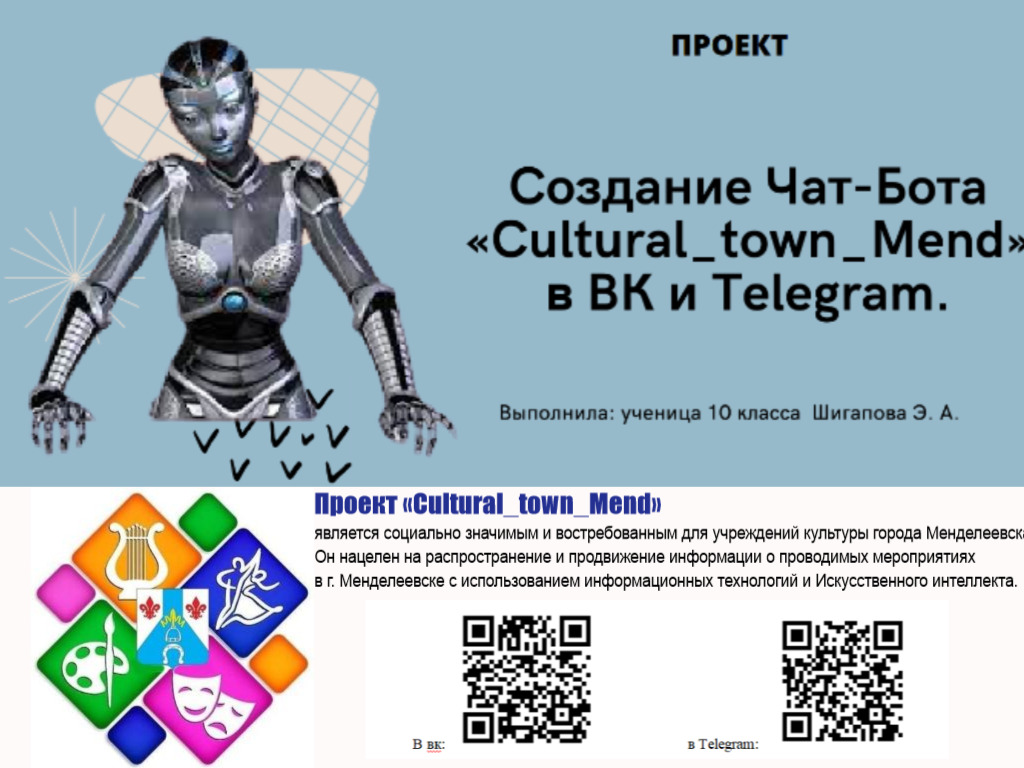 Создание чат-бота «Cultural_town_Mend» в ВК и Телеграм